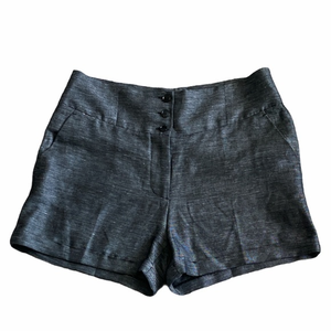 H&M Linen‎ Blend High Waisted Cuffed Shorts Sz. 10